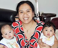 Rita Ariyaratnam with her children