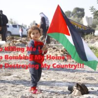 A,Child,Holds,A,Palestinian,Flag.,Qalqilya,,Palestinian,Territories,,Palestine,